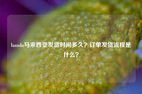 lazada马来西亚发货时间多久？订单发货流程是什么？