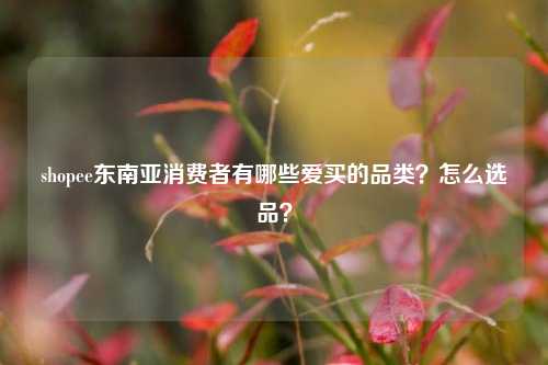 shopee东南亚消费者有哪些爱买的品类？怎么选品？